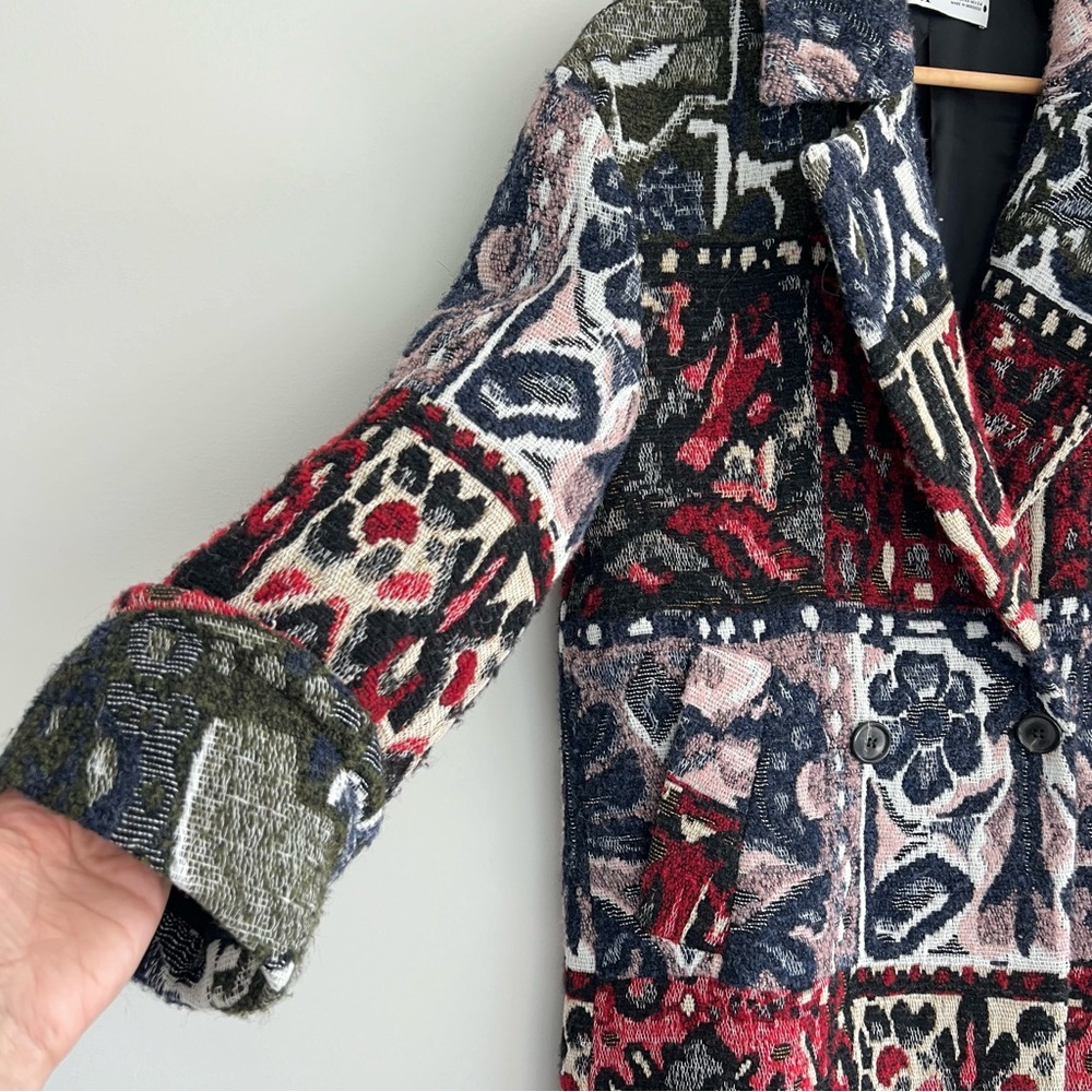 Zara Multicolor Patterned Coat - image 7